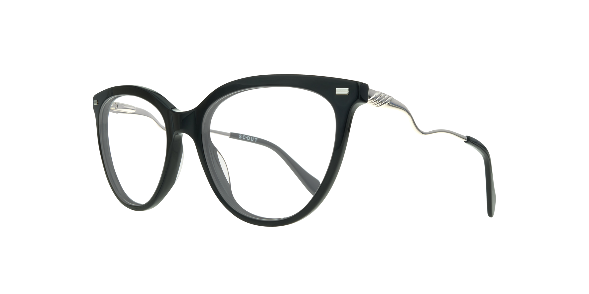 Jessica Black AcetateEyeglass Frames for Glasses Direct, Angle View