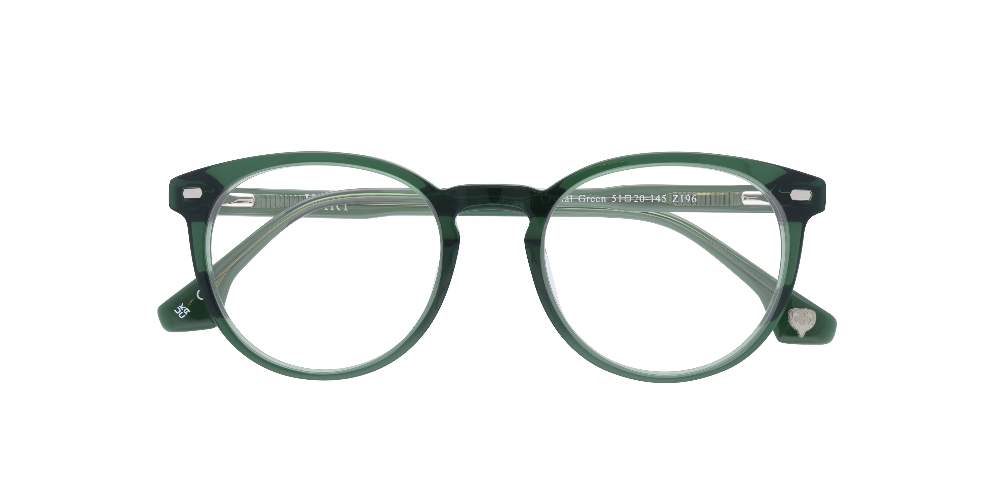 Gibson Crystal Green AcetateEyeglass Frames for Glasses Direct, Closed View