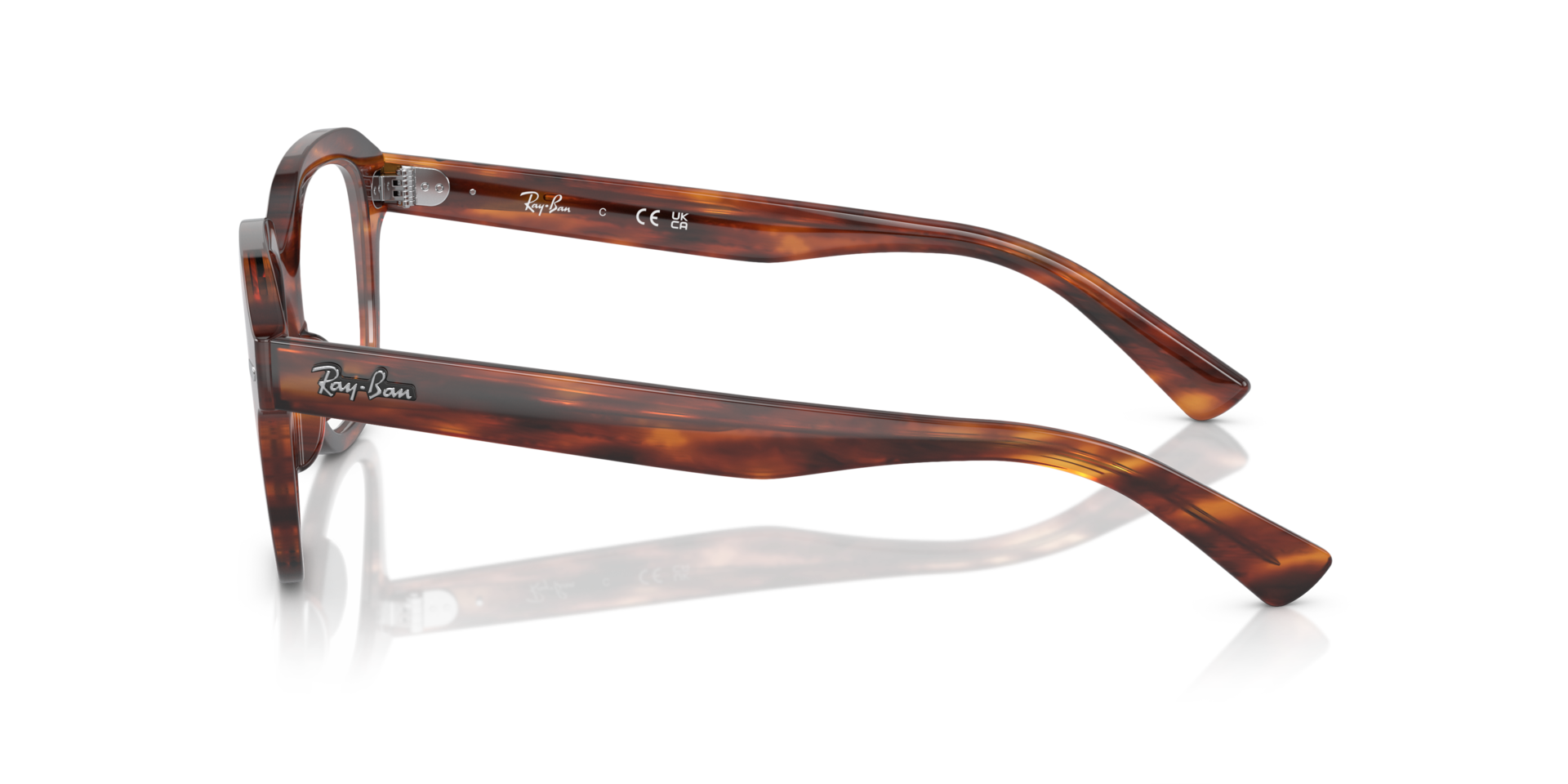 RB7215 Striped Havana PlasticEyeglass Frames for Glasses Direct, Side View