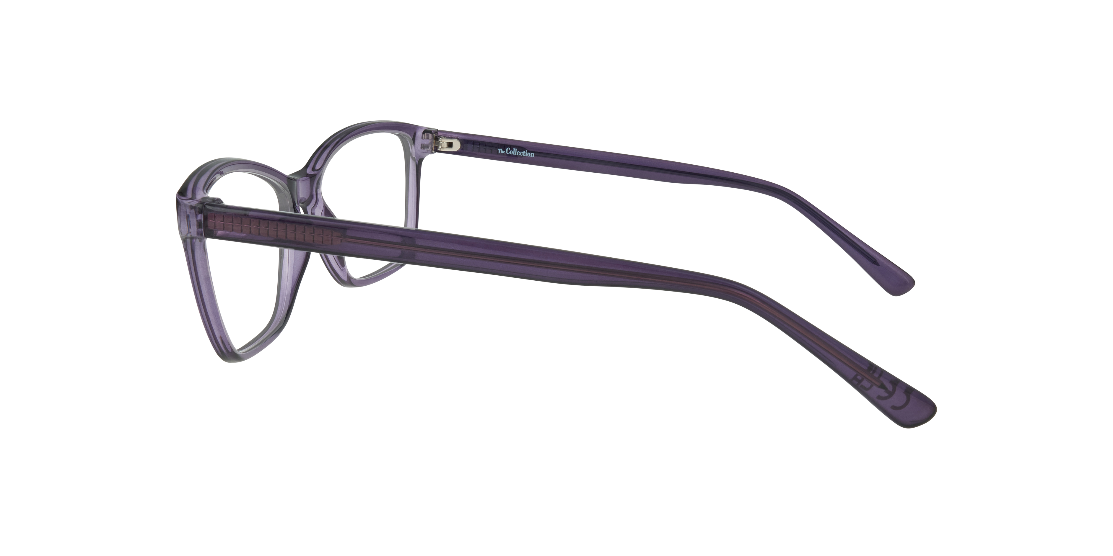 Kara Crystal Purple PlasticEyeglass Frames for Glasses Direct, Side View