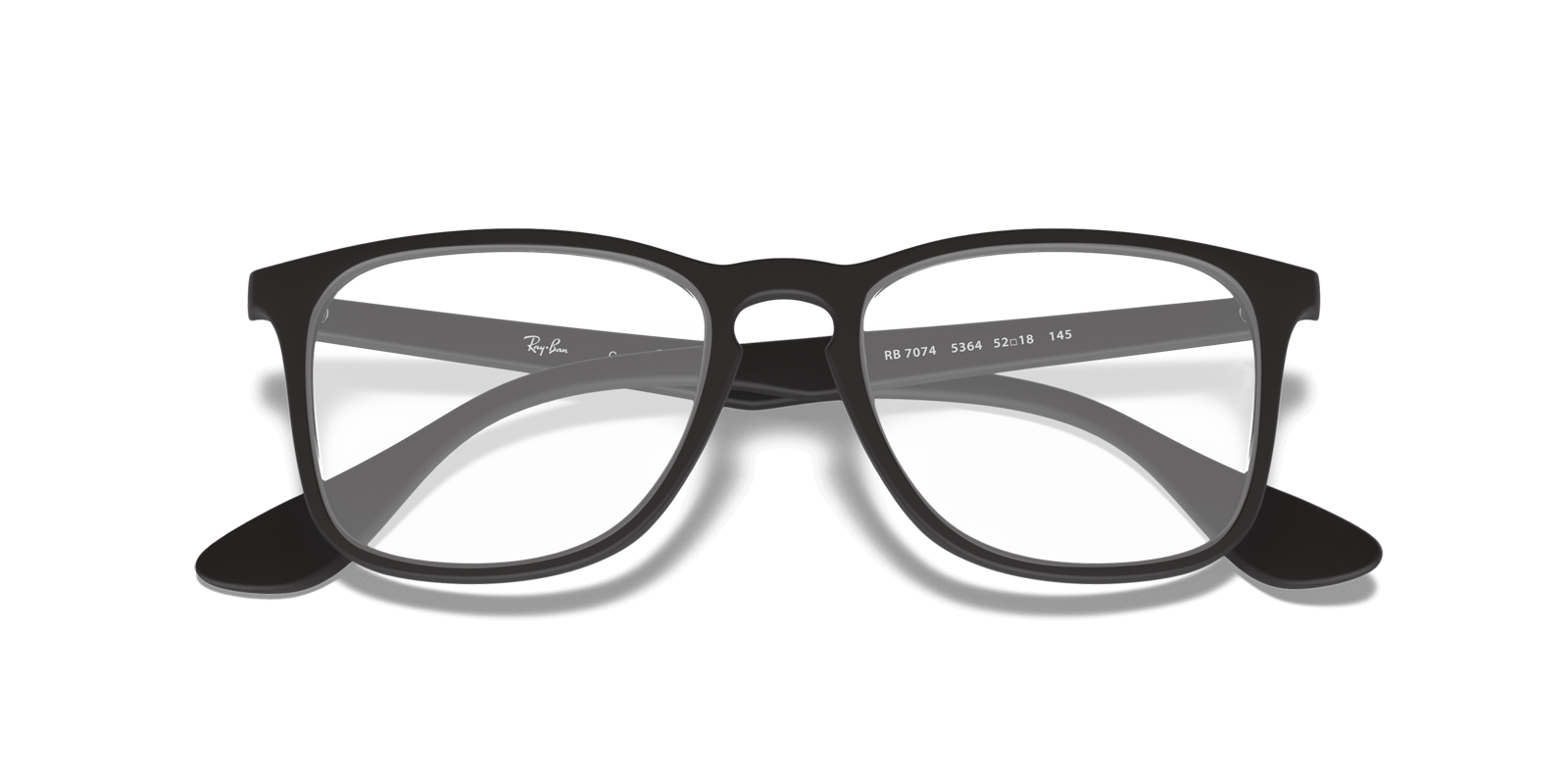 RB7074 Rubber Black PlasticEyeglass Frames for Glasses Direct, Closed View