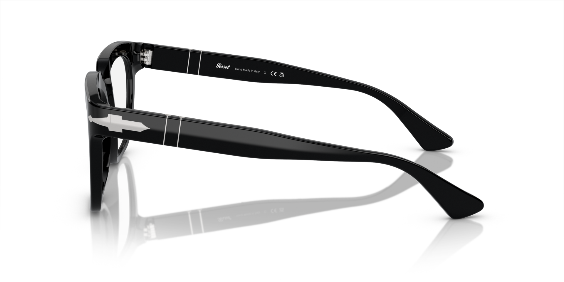 PO3325V Black AcetateEyeglass Frames for Glasses Direct, Side View