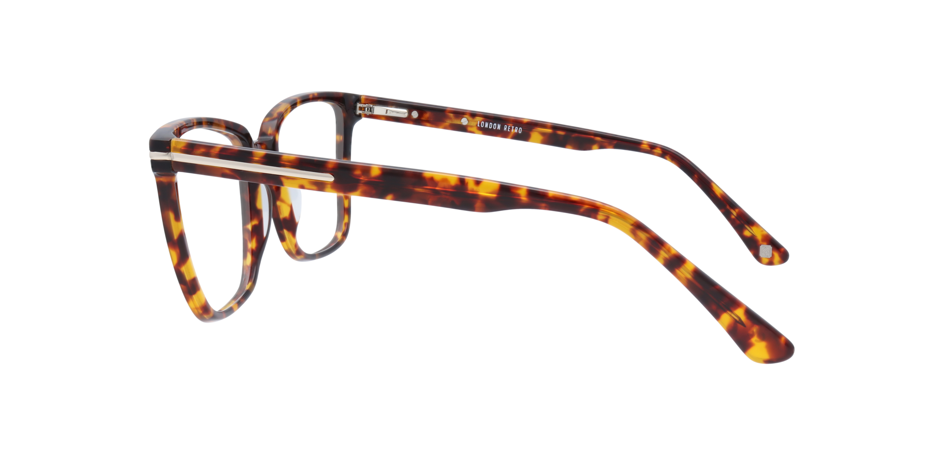 Balham Shiny Havana & Gold AcetateEyeglass Frames for Glasses Direct, Side View