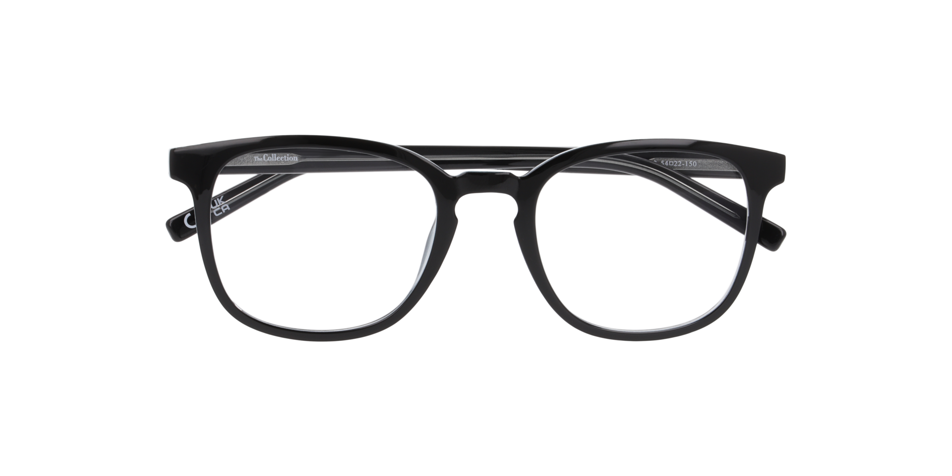 Micah Black On Crystal PlasticEyeglass Frames for Glasses Direct, Closed View