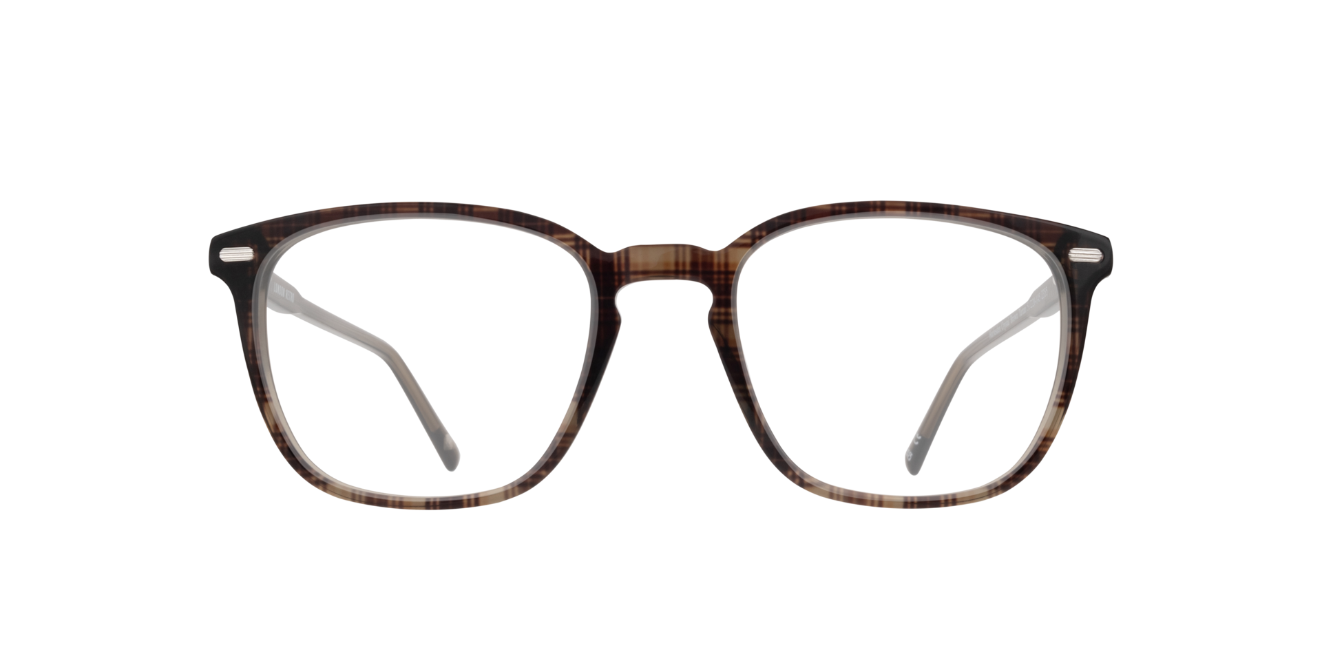 Harlesden Crystal Brown Tartan AcetateEyeglass Frames for Glasses Direct, Front View
