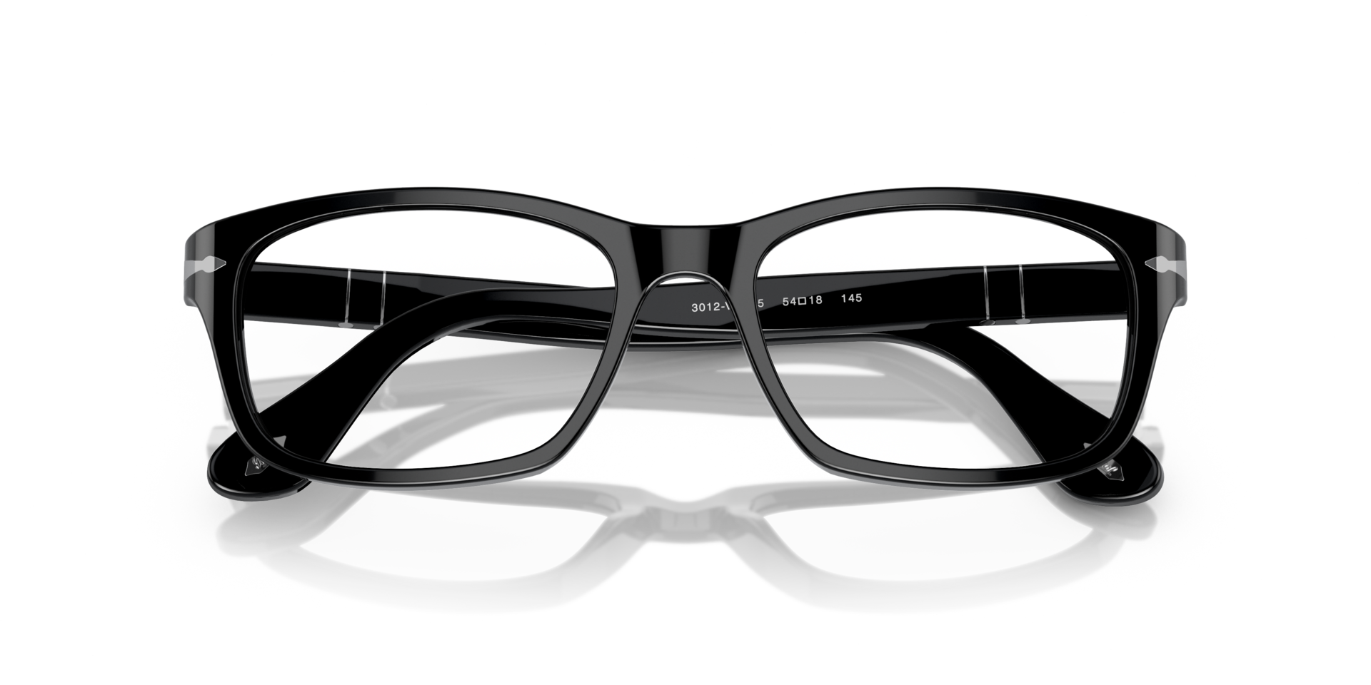 PO3012V Black AcetateEyeglass Frames for Glasses Direct, Closed View
