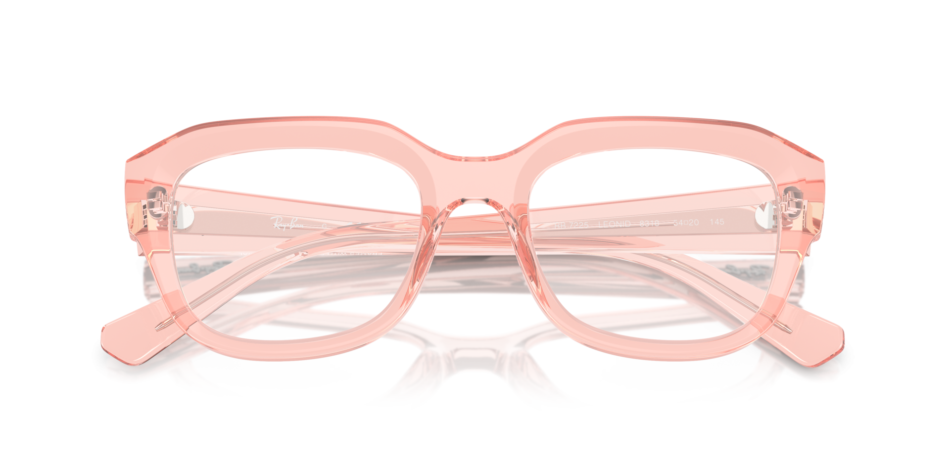 RB7225 Transparent Pink PlasticEyeglass Frames for Glasses Direct, Closed View