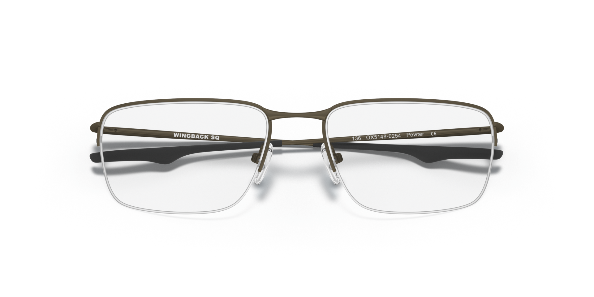 Wingback SQ Pewter TitaniumEyeglass Frames for Glasses Direct, Closed View
