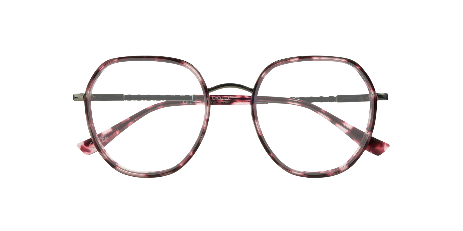Lina Purple & Gunmetal MetalEyeglass Frames for Glasses Direct, Closed View
