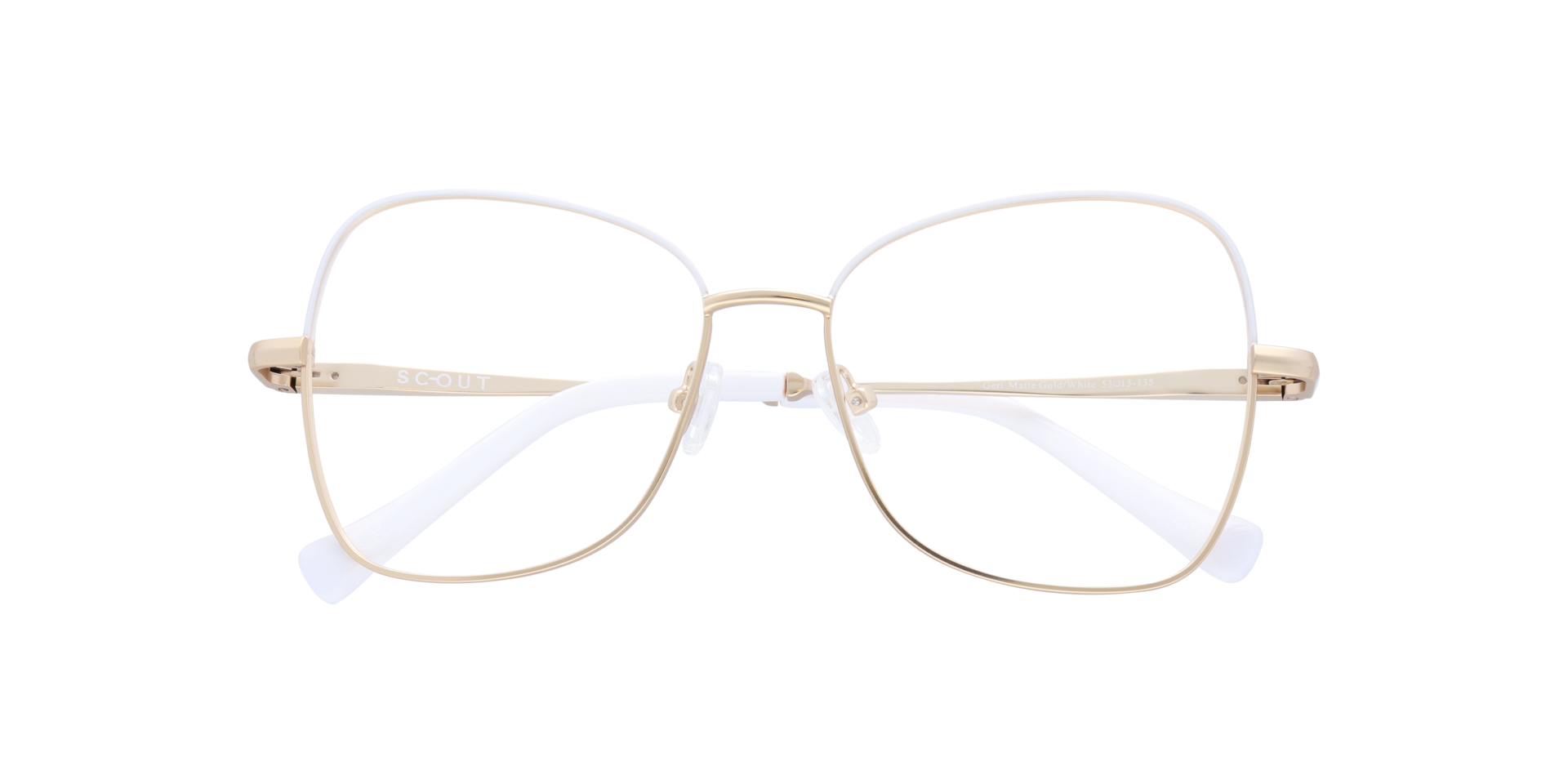 Geri Matte Gold & White MetalEyeglass Frames for Glasses Direct, Closed View