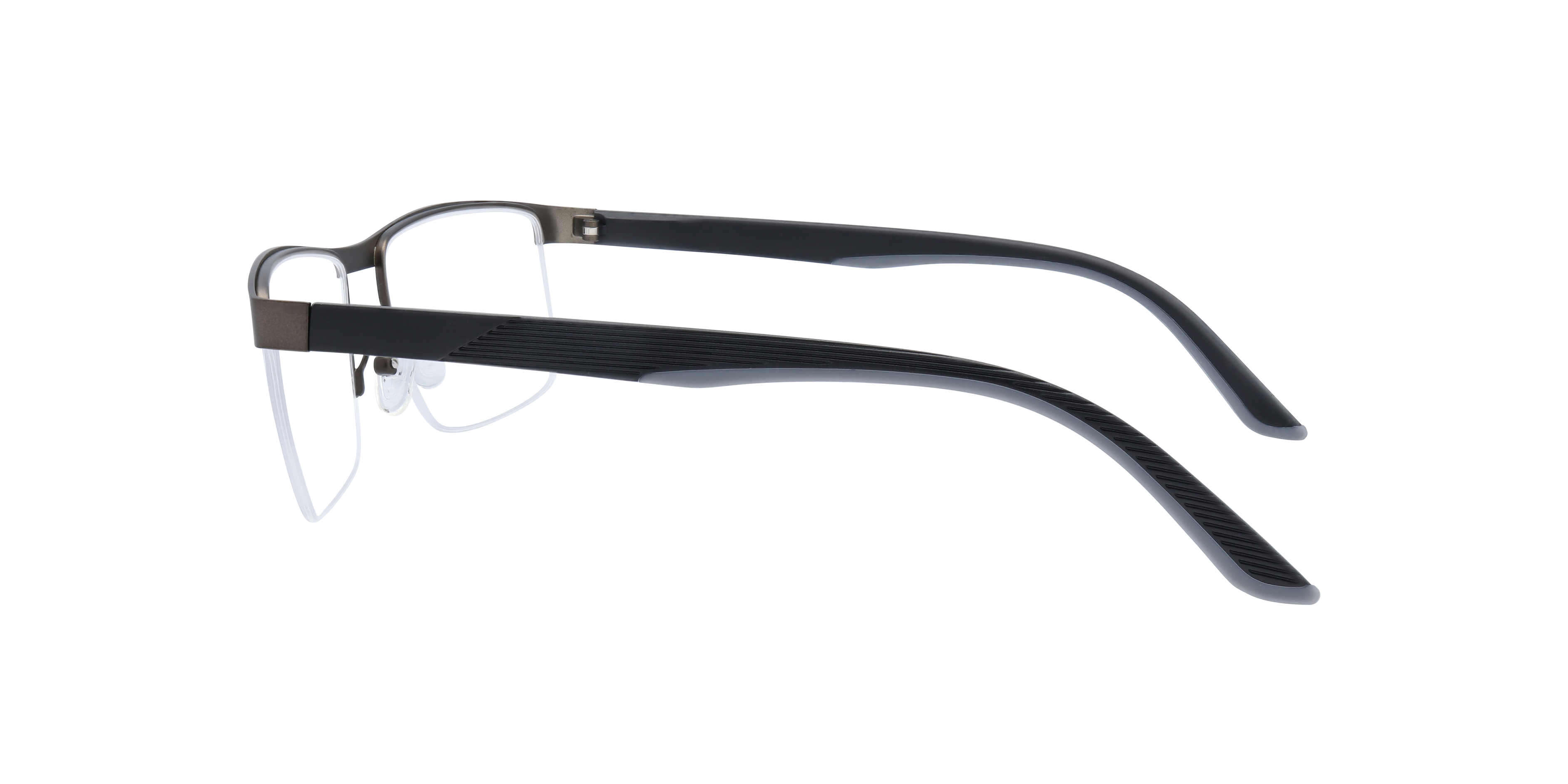 Remington Matte Gunmetal MetalEyeglass Frames for Glasses Direct, Side View