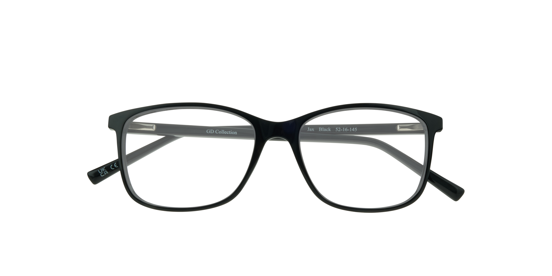 Jax Black PlasticEyeglass Frames for Glasses Direct, Closed View