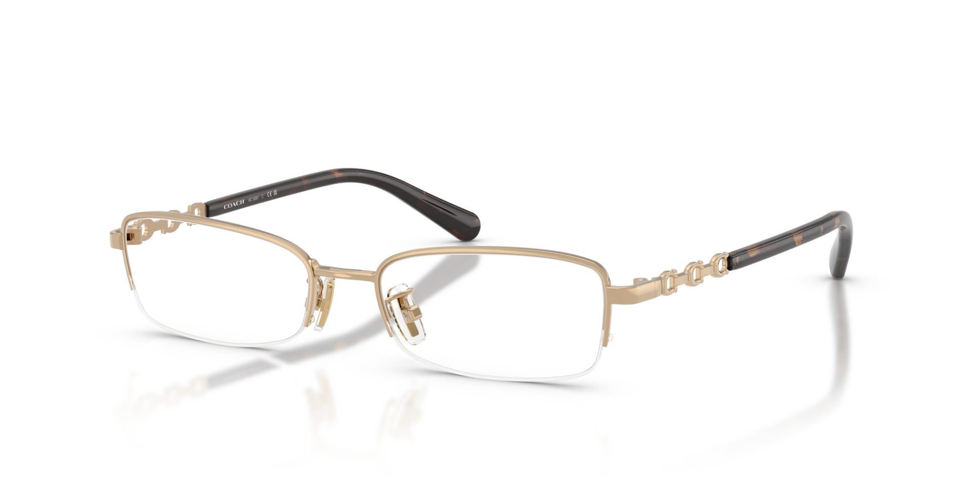 HC5097 Light Gold MetalEyeglass Frames for Glasses Direct, Angle View
