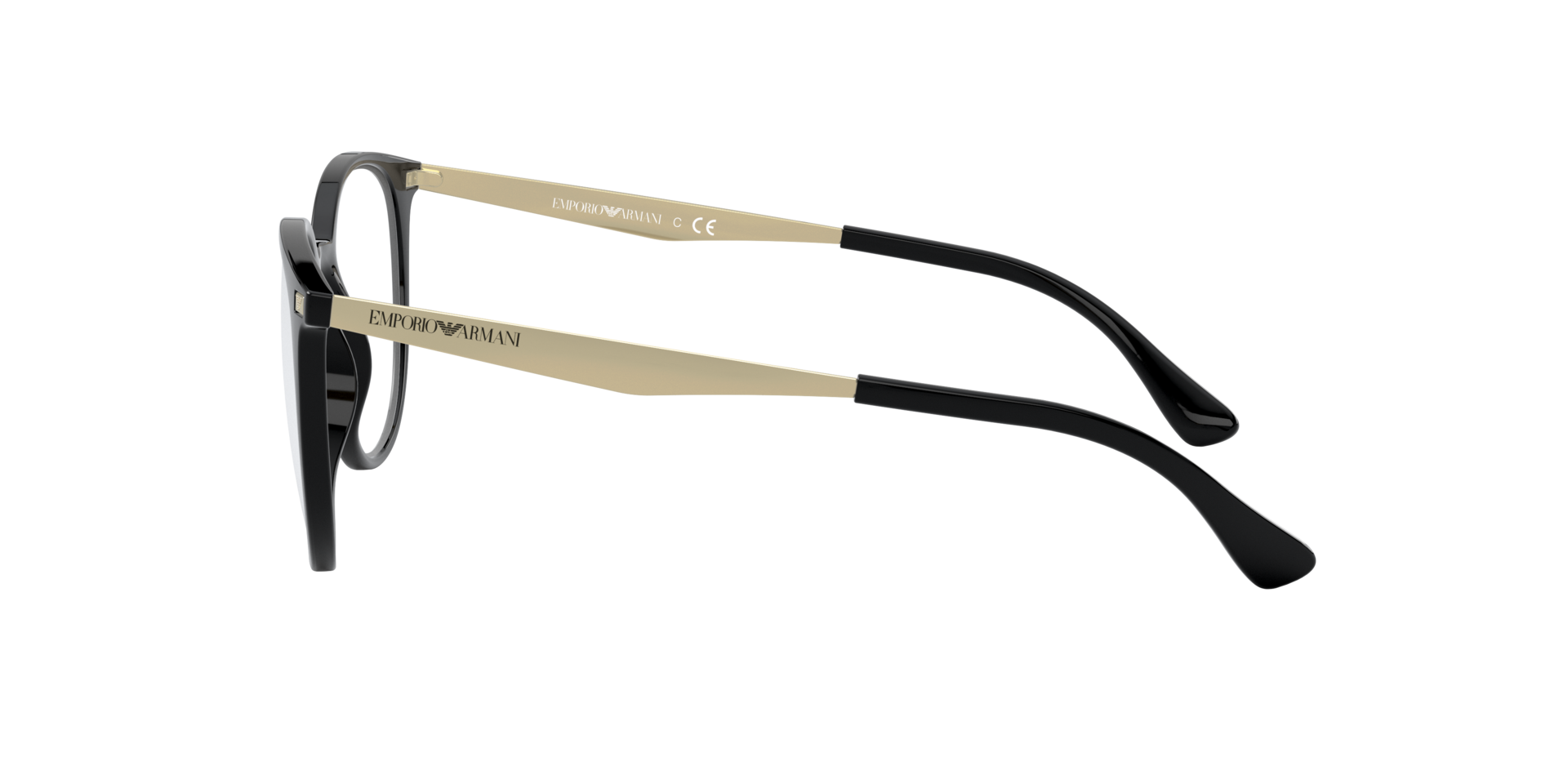 EA3168 Shiny Black PlasticEyeglass Frames for Glasses Direct, Side View