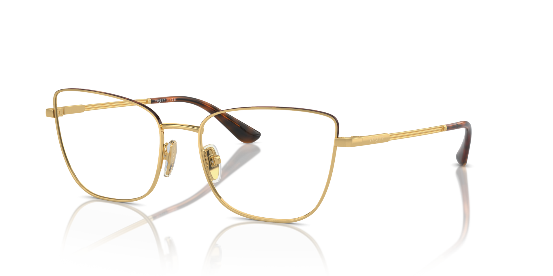 VO4307 Gold & Top Havana MetalEyeglass Frames for Glasses Direct, Angle View