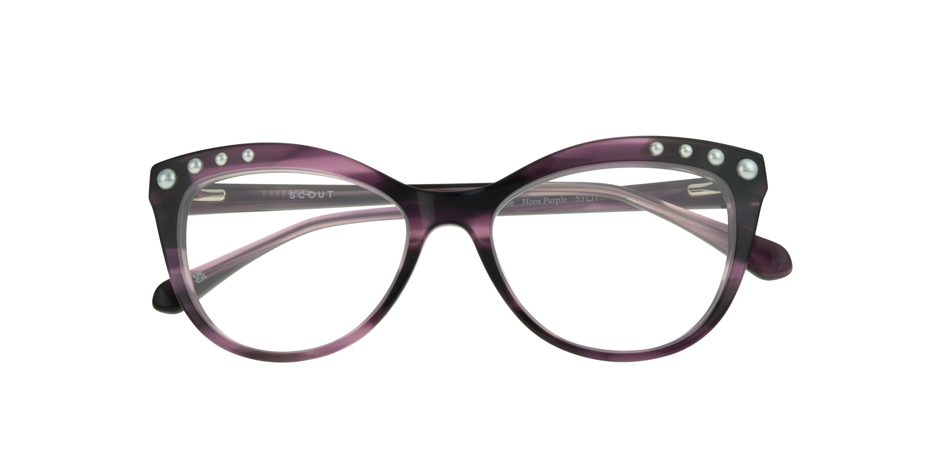 Khloe Horn Purple AcetateEyeglass Frames for Glasses Direct, Closed View