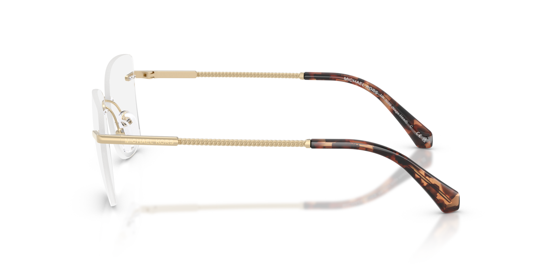 MK3099 Light Gold MetalEyeglass Frames for Glasses Direct, Side View