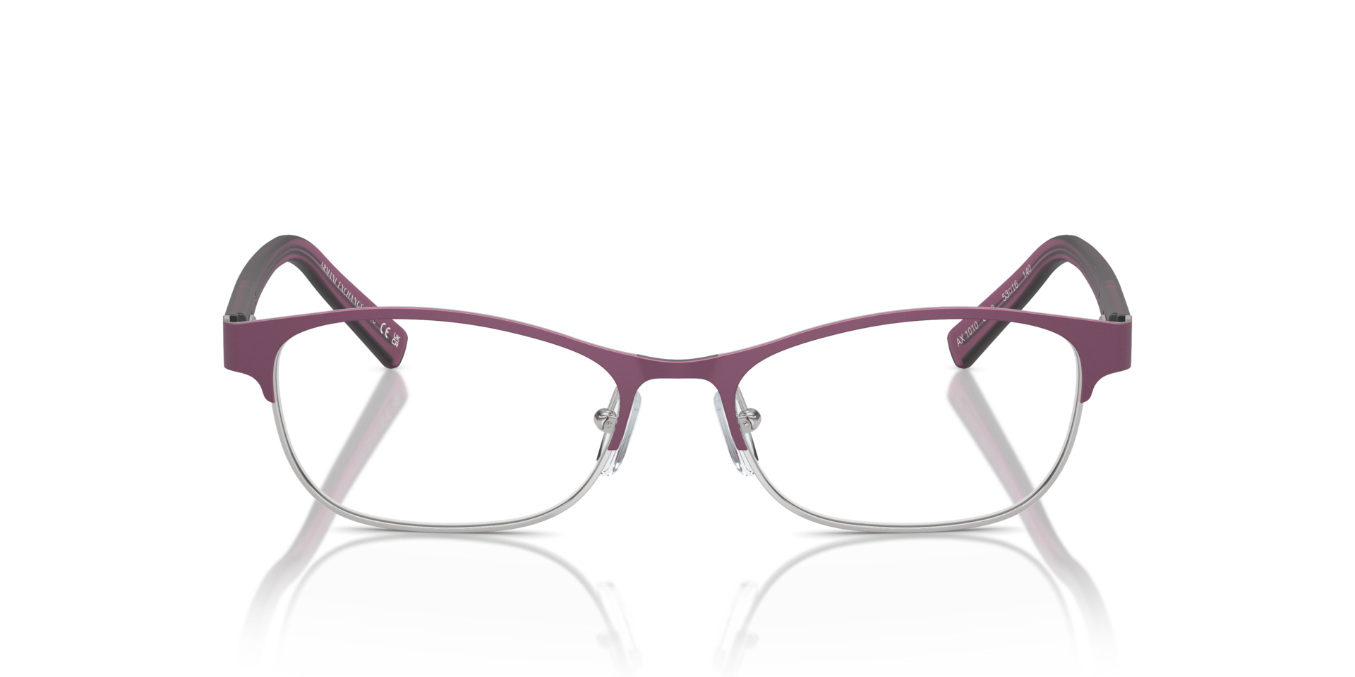 AX1010 Red & Shiny Pale Gold MetalEyeglass Frames for Glasses Direct, Front View