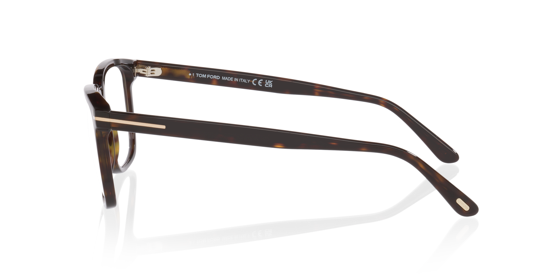 FT6080-B Tortoise Black AcetateEyeglass Frames for Glasses Direct, Side View