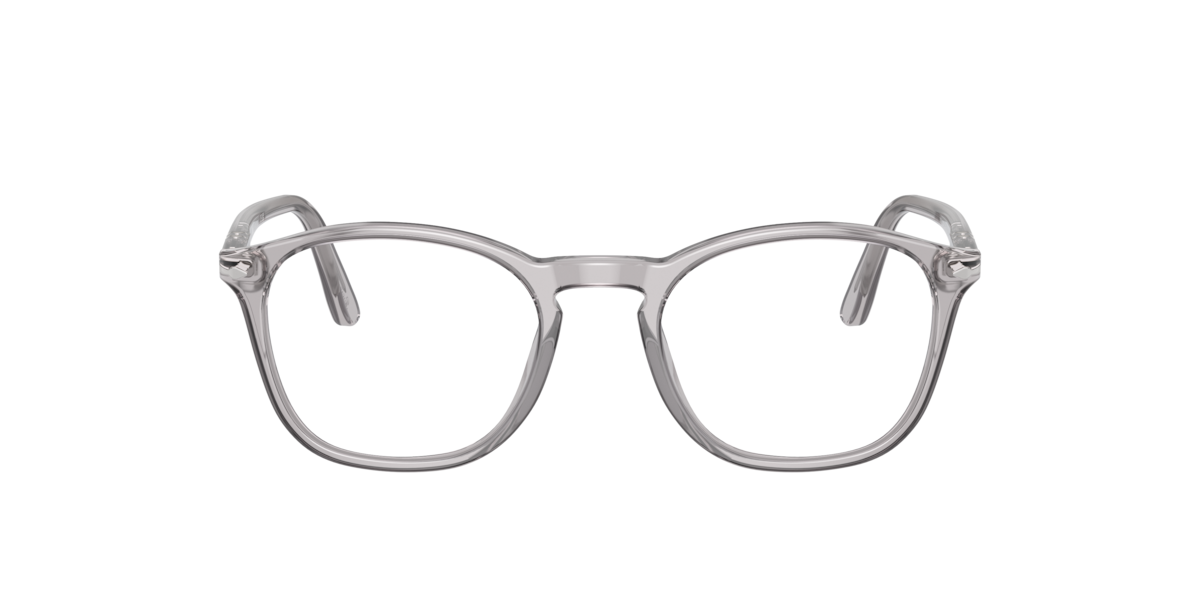 Persol Men's Transparent Grey Square Acetate Eyeglasses Online - Full Rim - Po3007v
