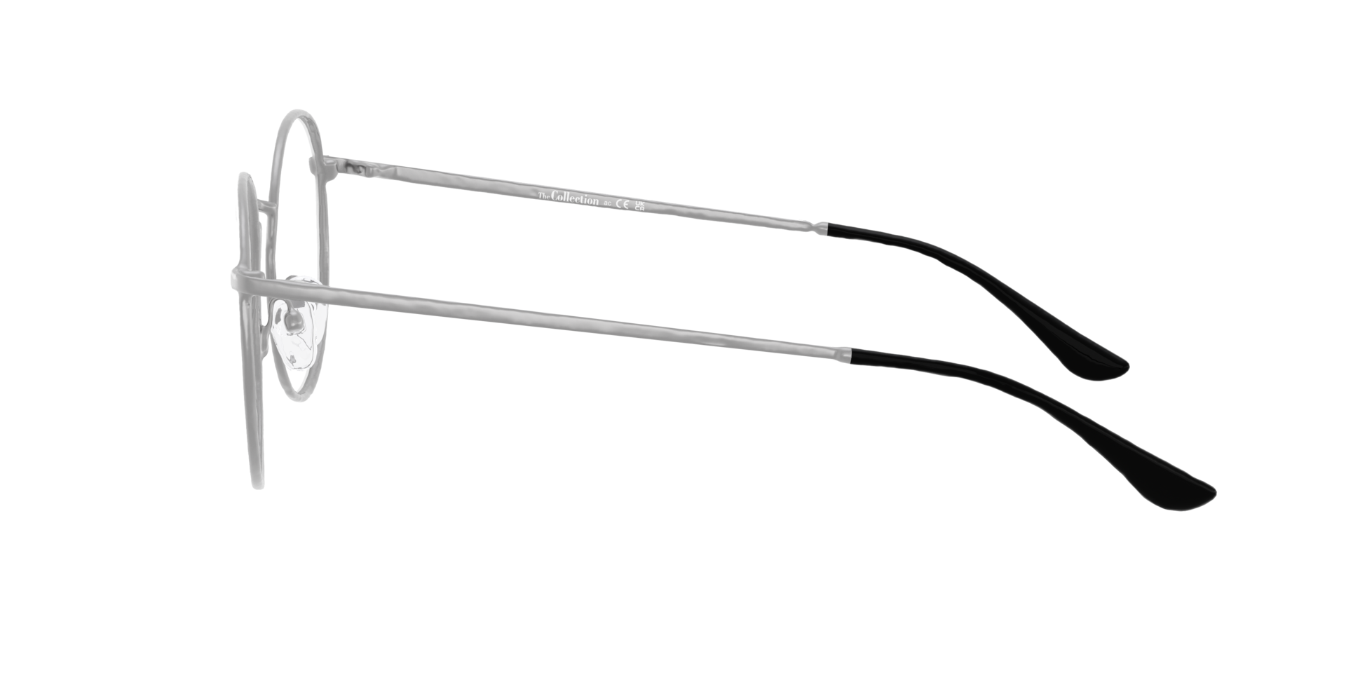 Moon Grey MetalEyeglass Frames for Glasses Direct, Side View