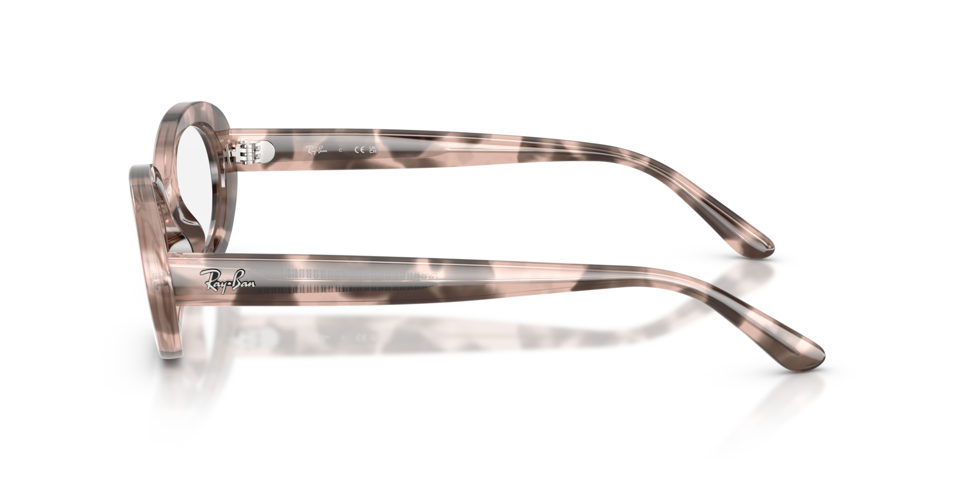 RB2223V Opal Pink Havana PlasticEyeglass Frames for Glasses Direct, Side View