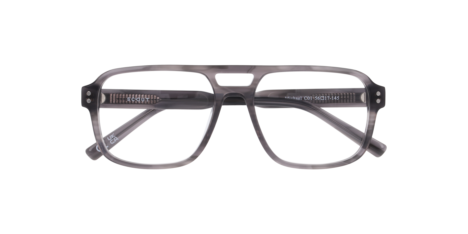 Michael Horn Grey AcetateEyeglass Frames for Glasses Direct, Closed View