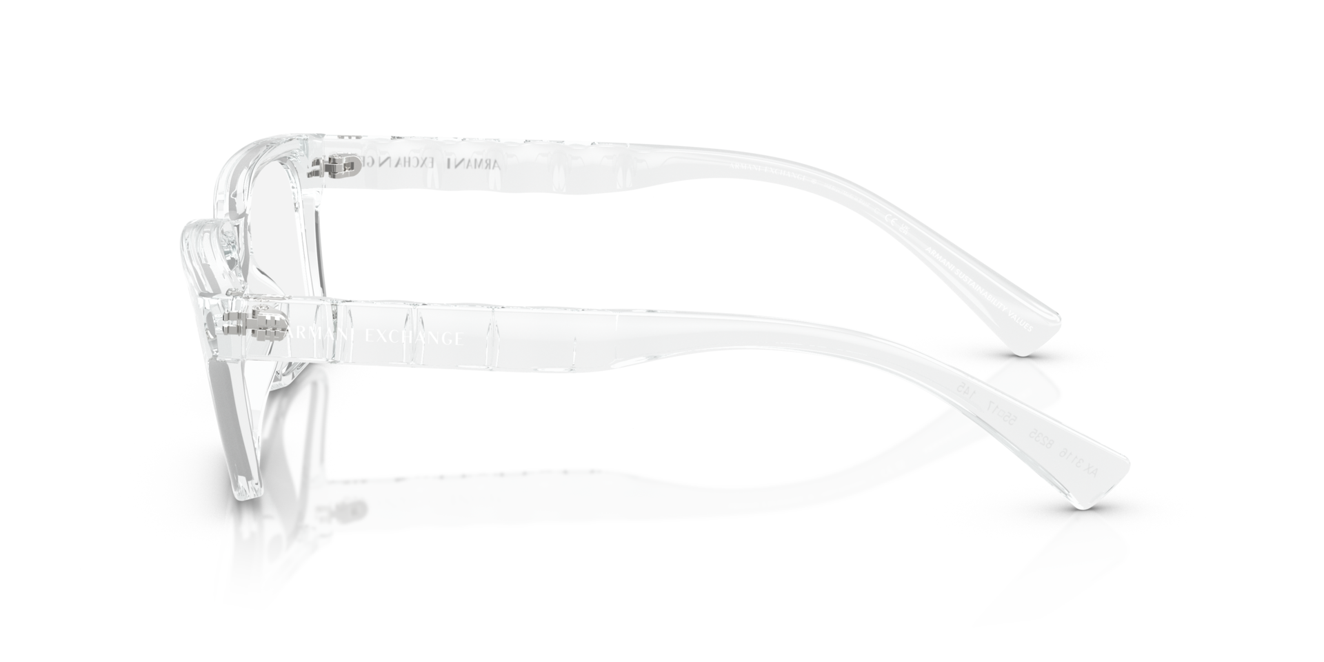 AX3116 Shiny Crystal PlasticEyeglass Frames for Glasses Direct, Side View