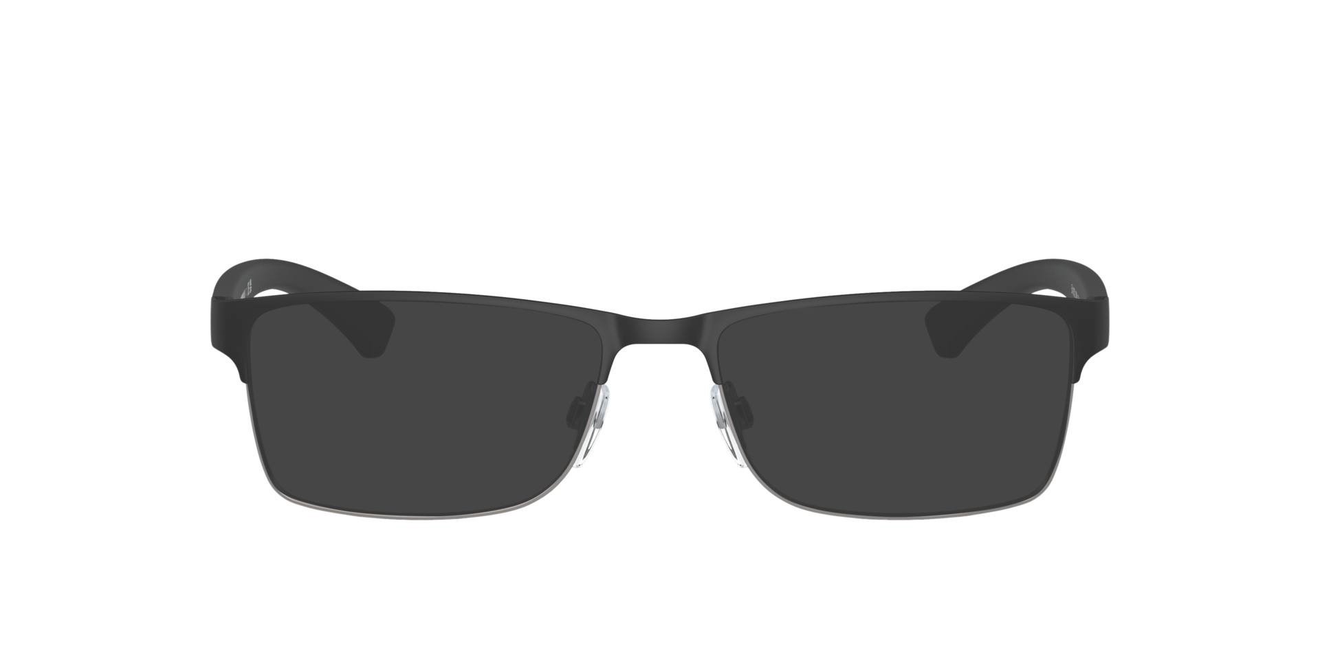 EA1052 Rubber Black & Gunmetal MetalEyeglass Frames for Glasses Direct, with Tinted Lenses