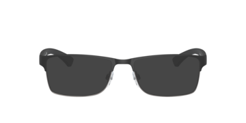 Rubber Black & Gunmetal EA1052 -  Metal Sunglasses