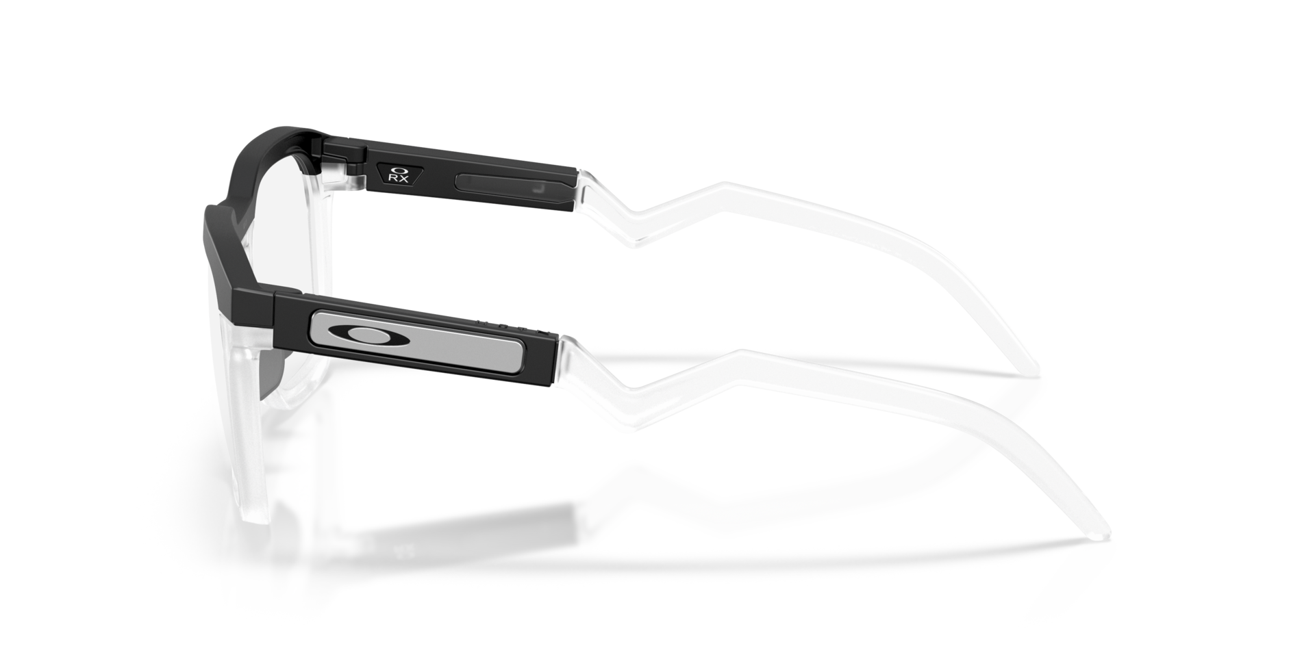 HSTN SQ Satin Black PlasticEyeglass Frames for Glasses Direct, Side View