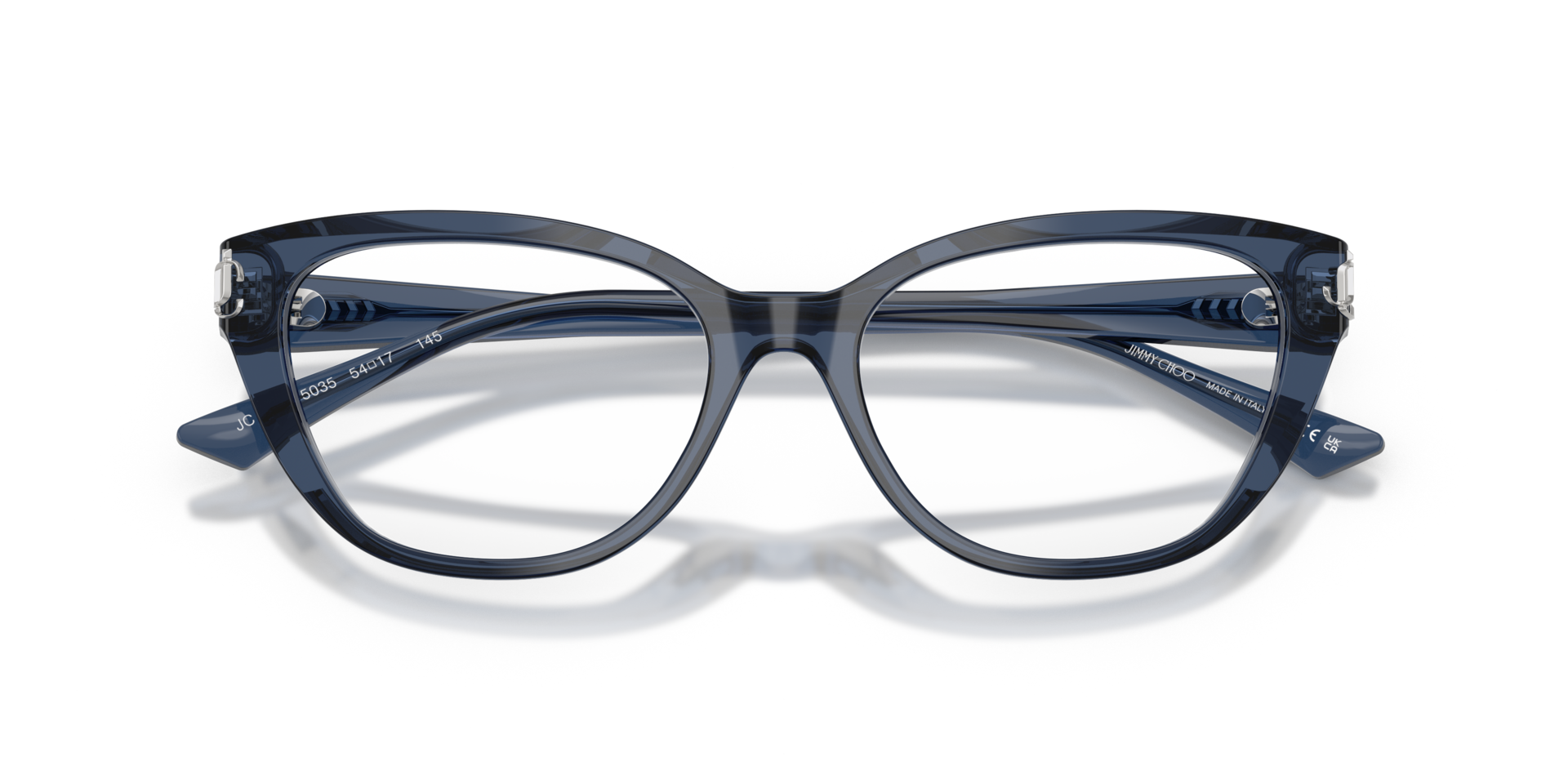 JC3011 Transparent Navy AcetateEyeglass Frames for Glasses Direct, Closed View