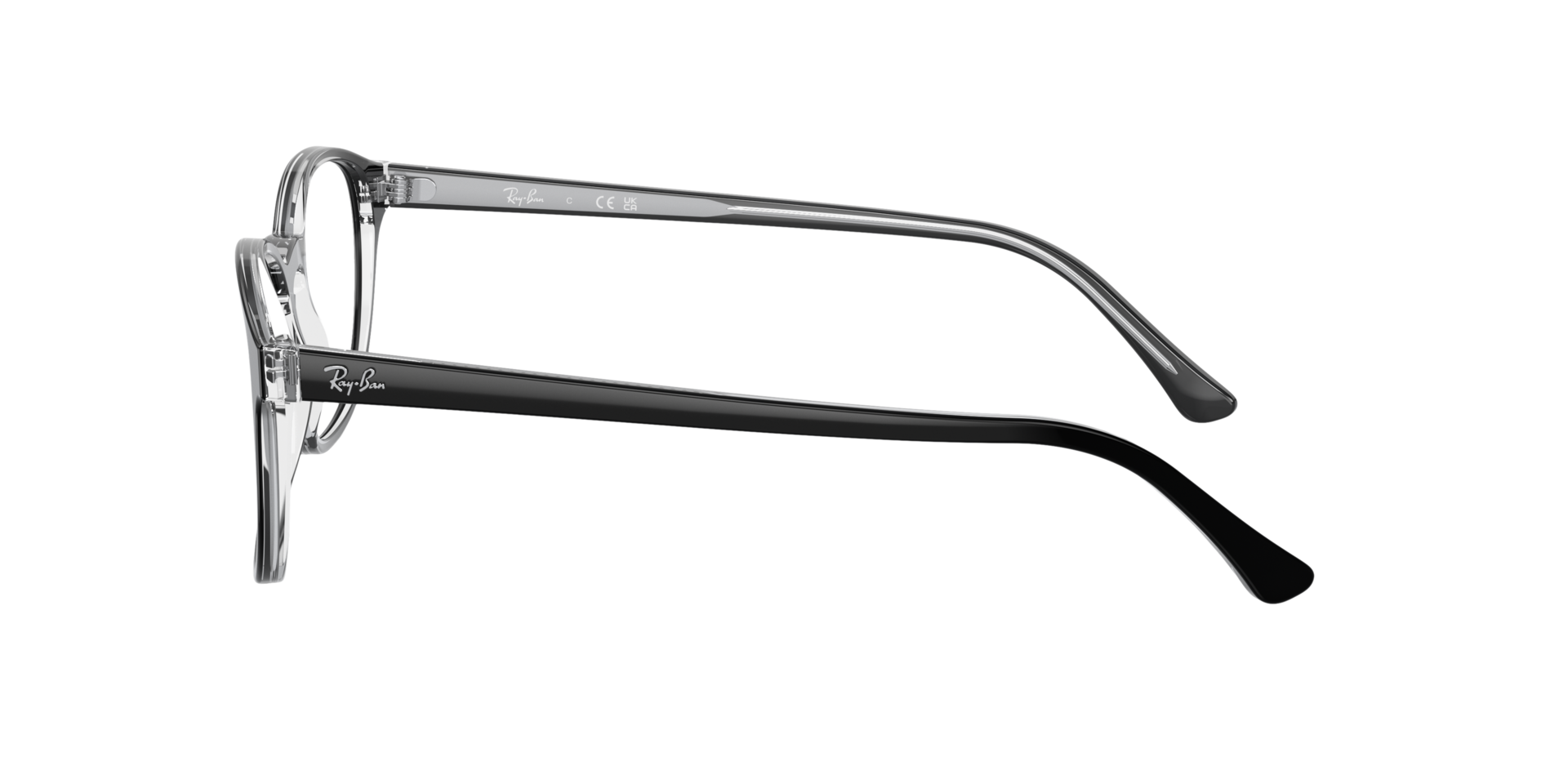 RB5417 Black On Transparent AcetateEyeglass Frames for Glasses Direct, Side View