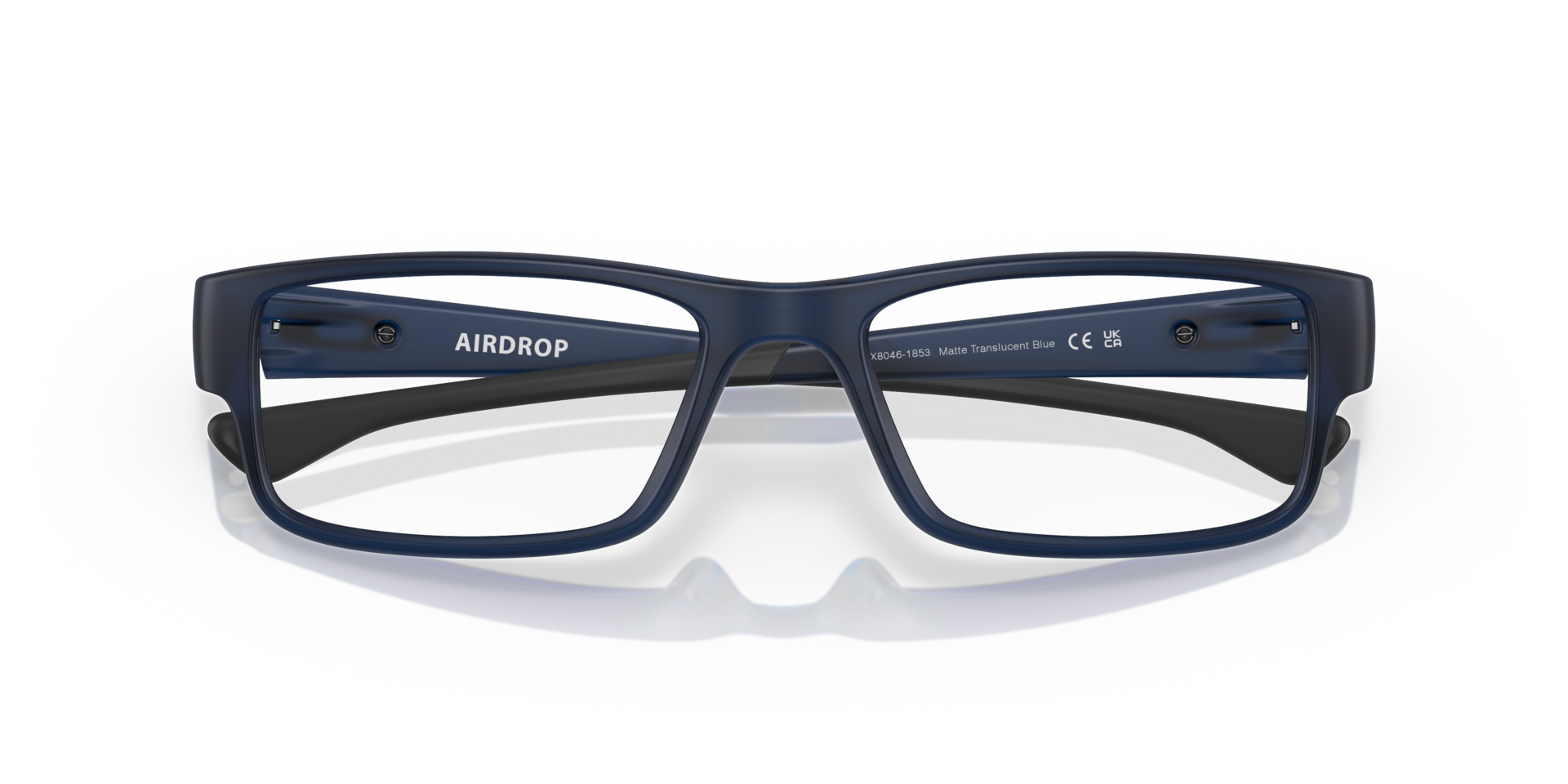 Airdrop™ Matte Translucent Blue PlasticEyeglass Frames for Glasses Direct, Closed View
