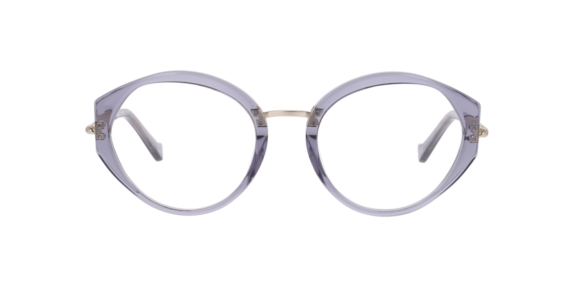 Nyla Crystal Grey AcetateEyeglass Frames for Glasses Direct, Front View
