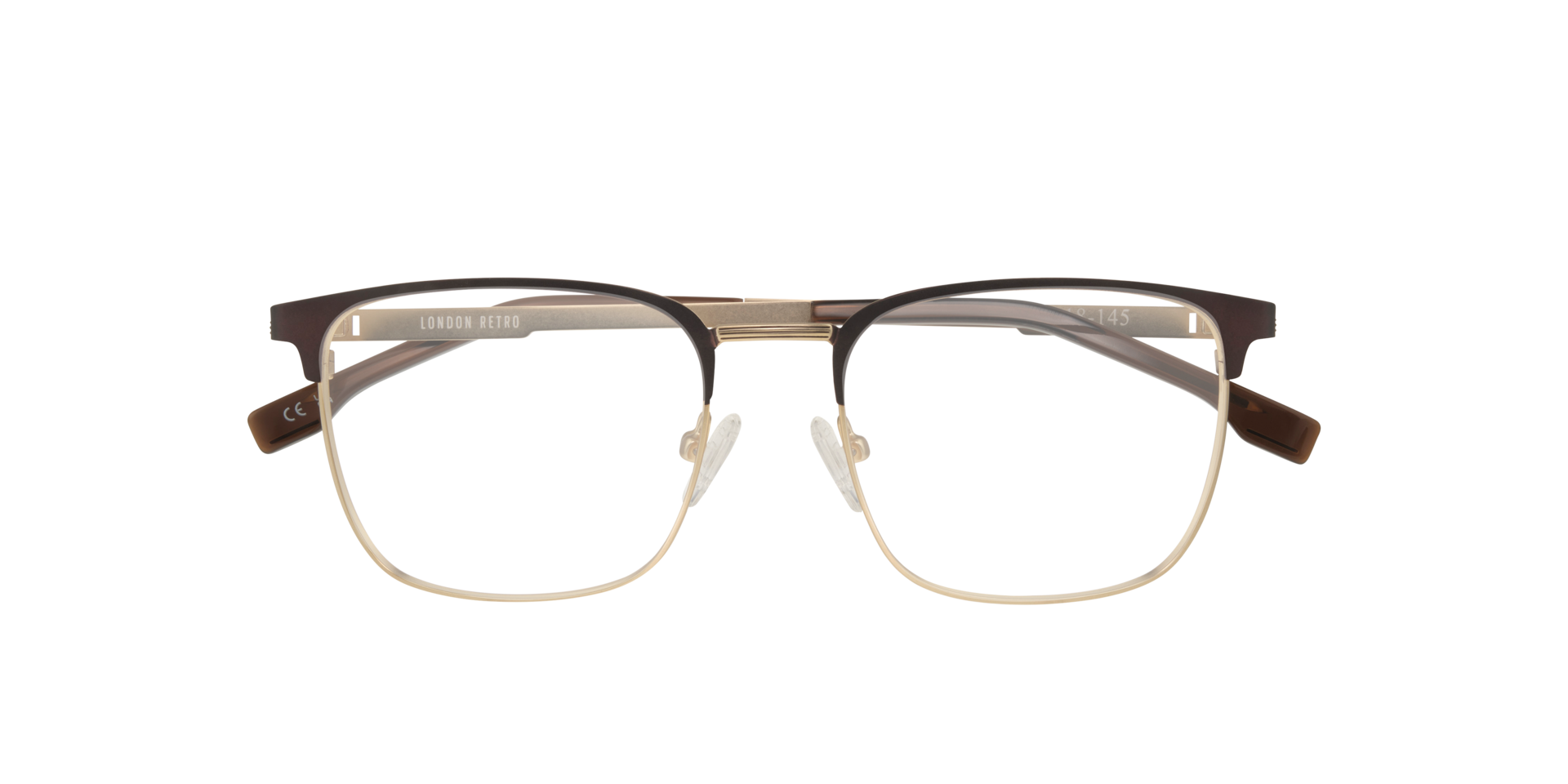 Lock Brown & Gold MetalEyeglass Frames for Glasses Direct, Closed View