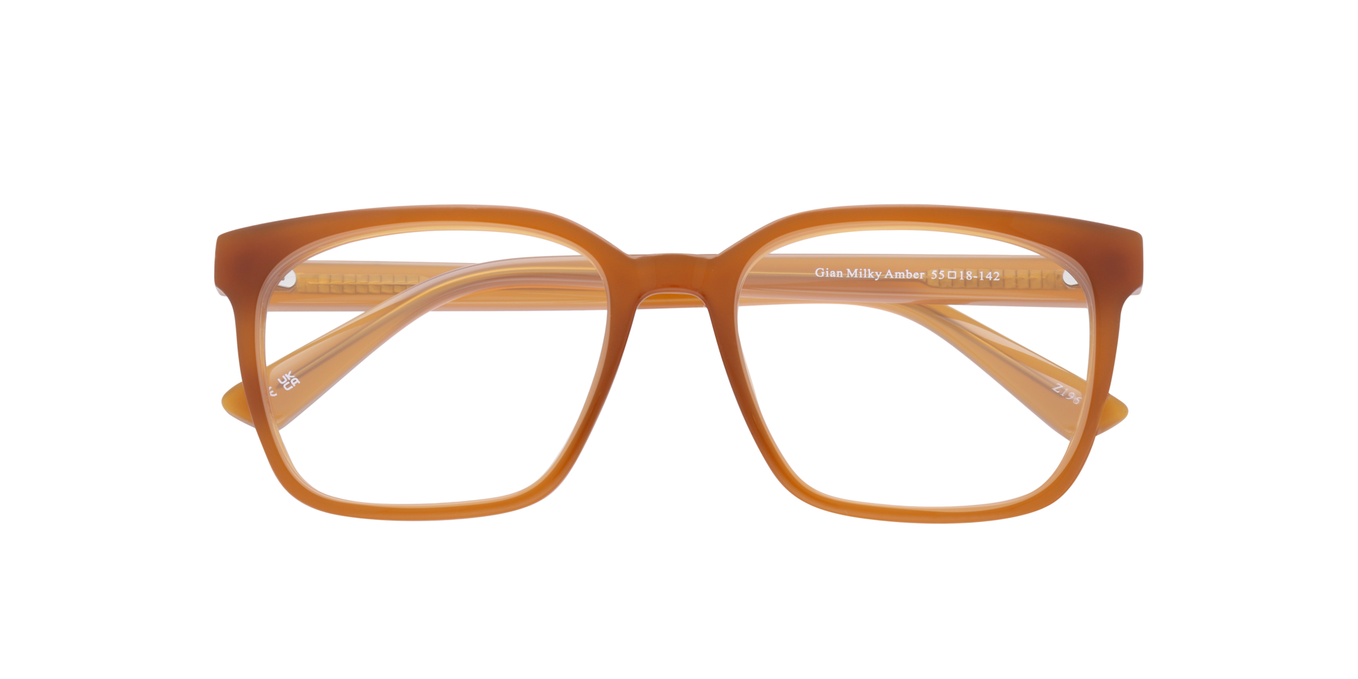 Gian Milky Amber PlasticSunglass Frames for Glasses Direct, Closed View