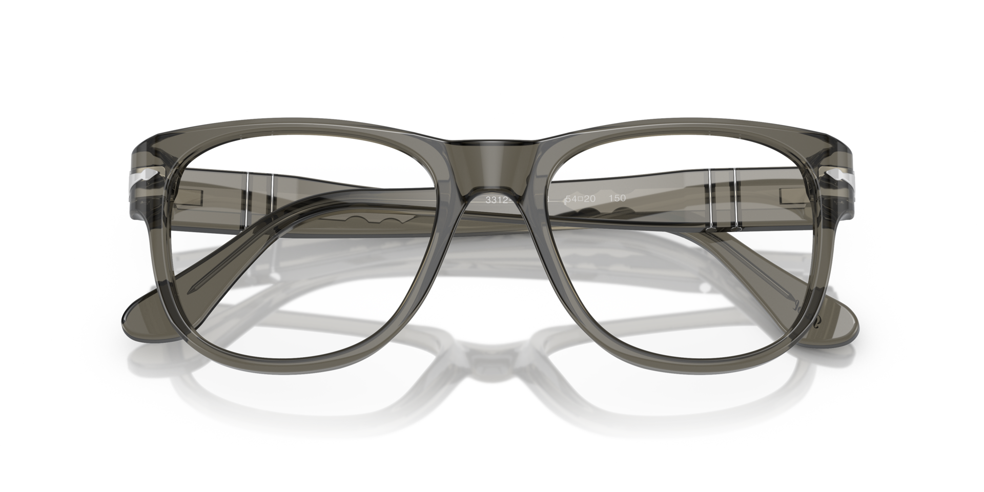PO3312V Transparent Taupe Gray AcetateEyeglass Frames for Glasses Direct, Closed View