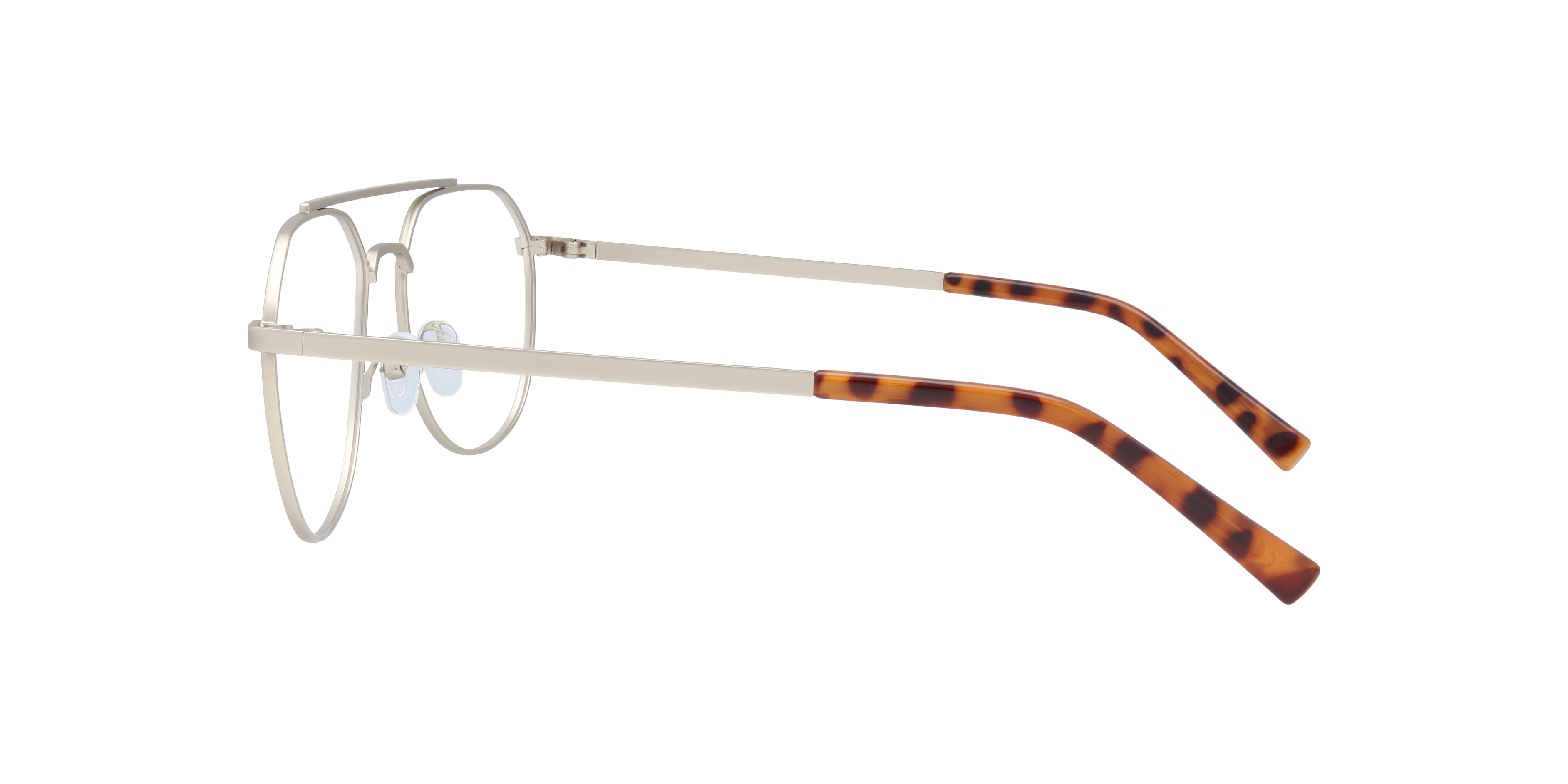 Colby Matte Gold MetalEyeglass Frames for Glasses Direct, Side View