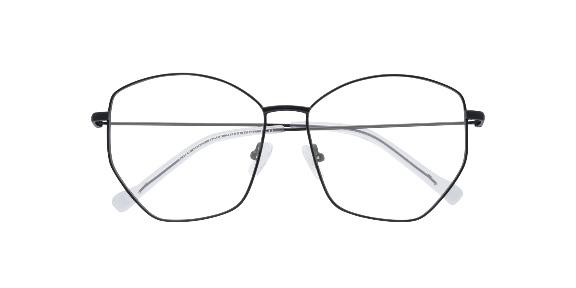 Eliza Shiny Black MetalEyeglass Frames for Glasses Direct, Closed View