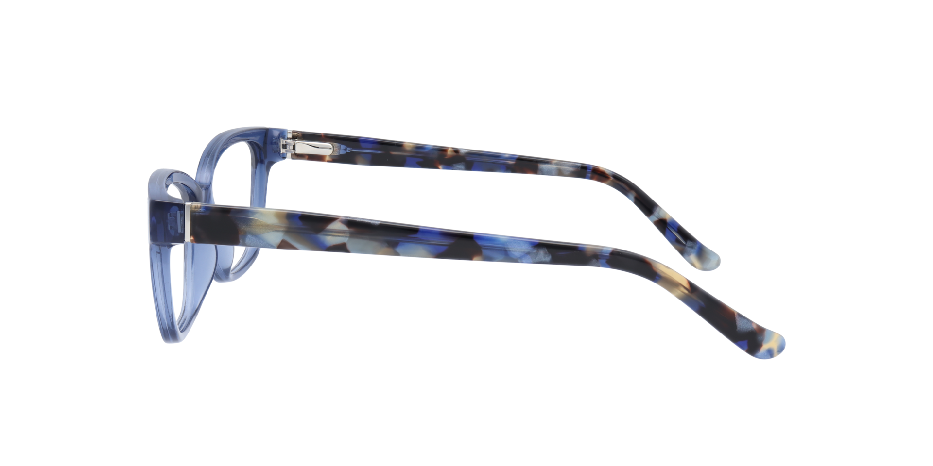 Clara Blue AcetateEyeglass Frames for Glasses Direct, Side View
