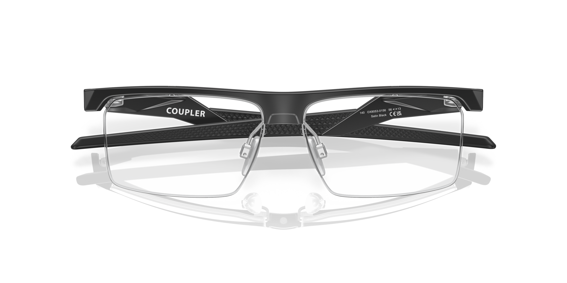 Coupler Satin Black PlasticEyeglass Frames for Glasses Direct, Closed View