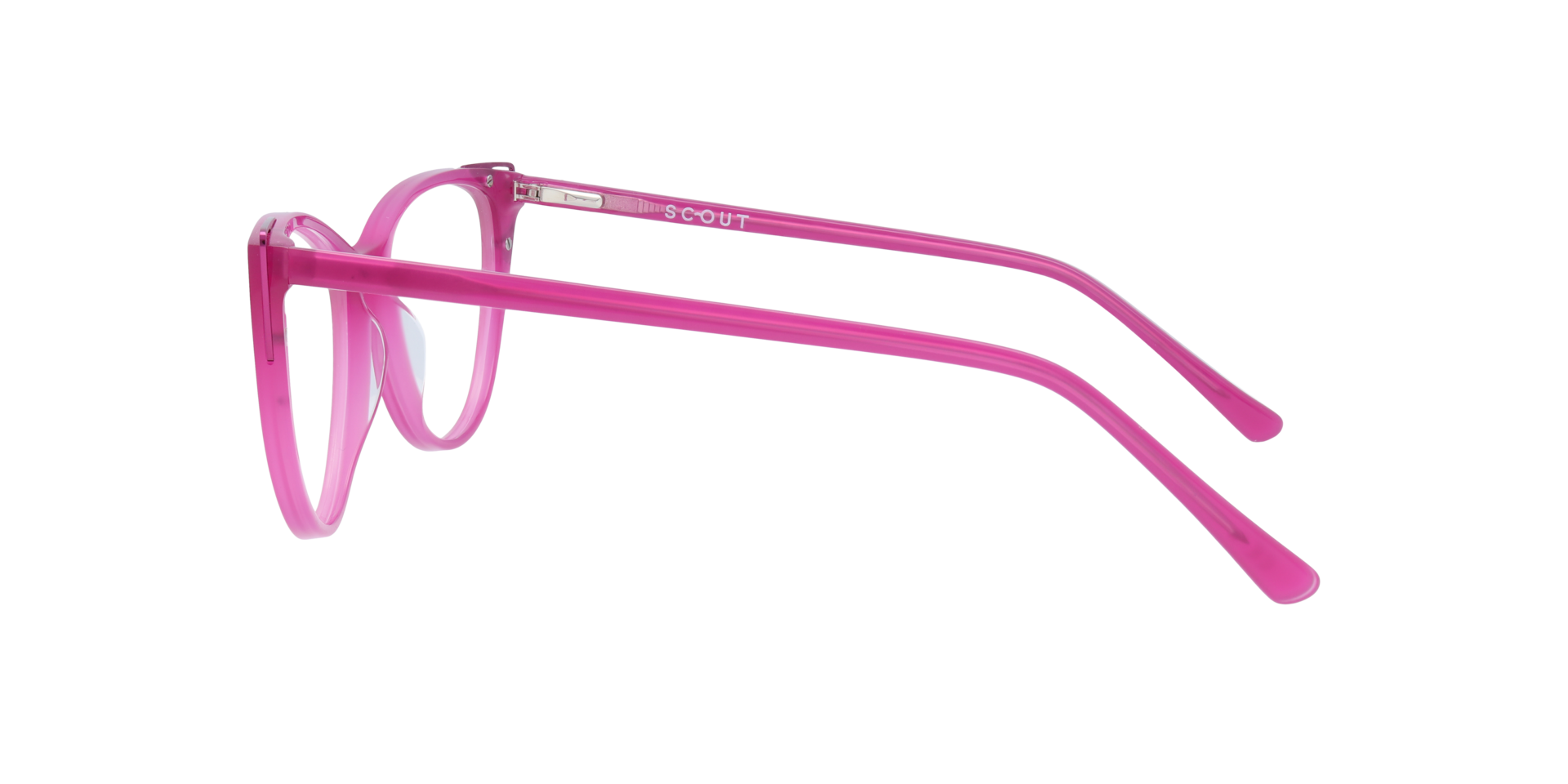 Arabella Shiny Pink & Pink AcetateEyeglass Frames for Glasses Direct, Side View