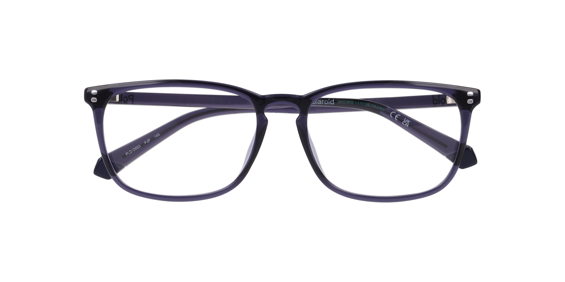 PLD D553 Blue PlasticEyeglass Frames for Glasses Direct, Closed View