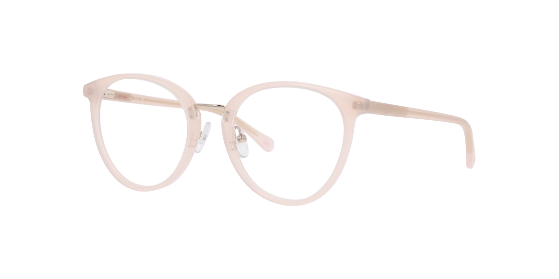 Nina Milky Pink AcetateEyeglass Frames for Glasses Direct, Angle View