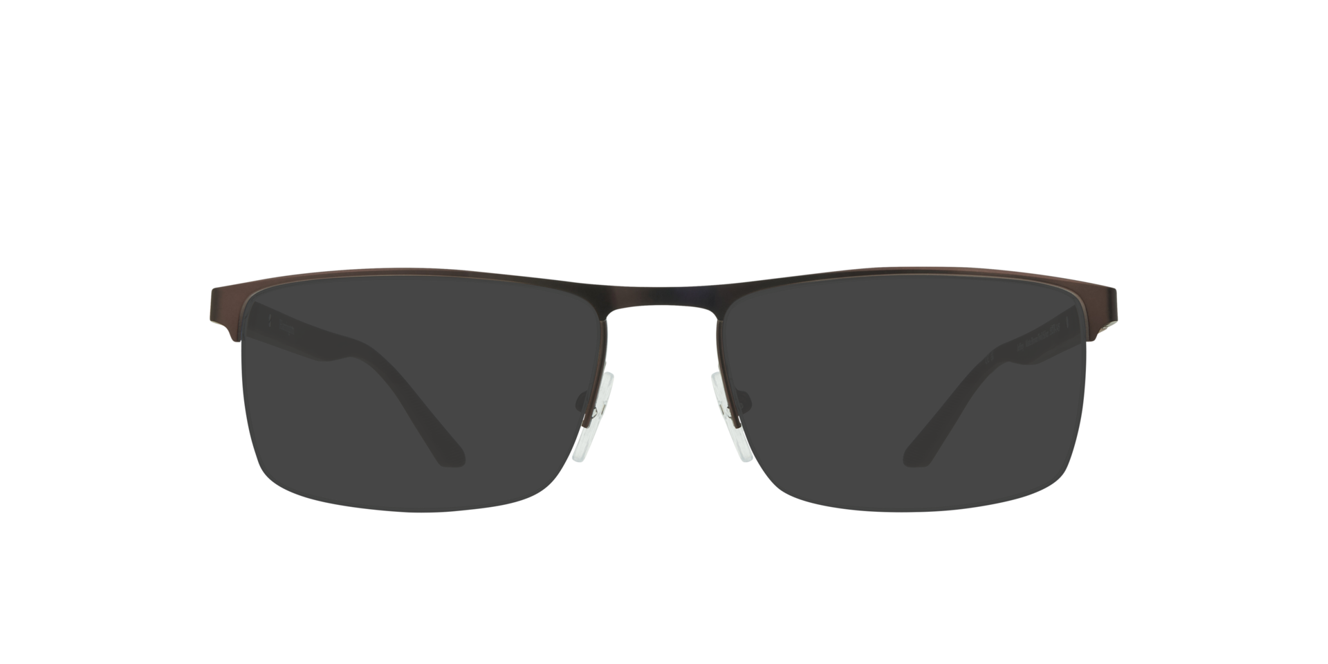 Jeffrey Matte Brown & Twill Silver MetalEyeglass Frames for Glasses Direct, with Tinted Lenses