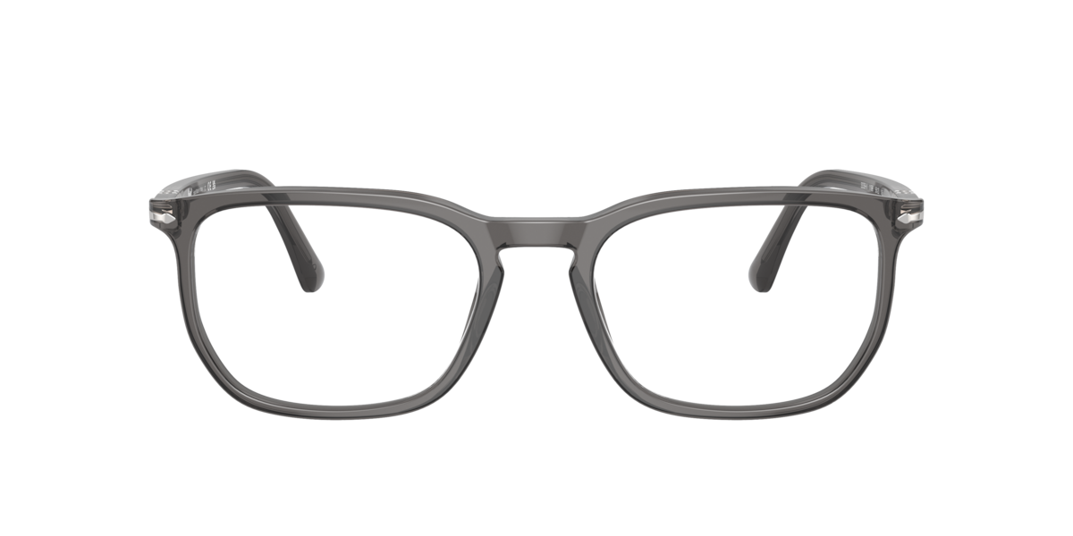 Persol Unisex Transparent Grey Rectangle Acetate Eyeglasses Online - Full Rim - Po3339v