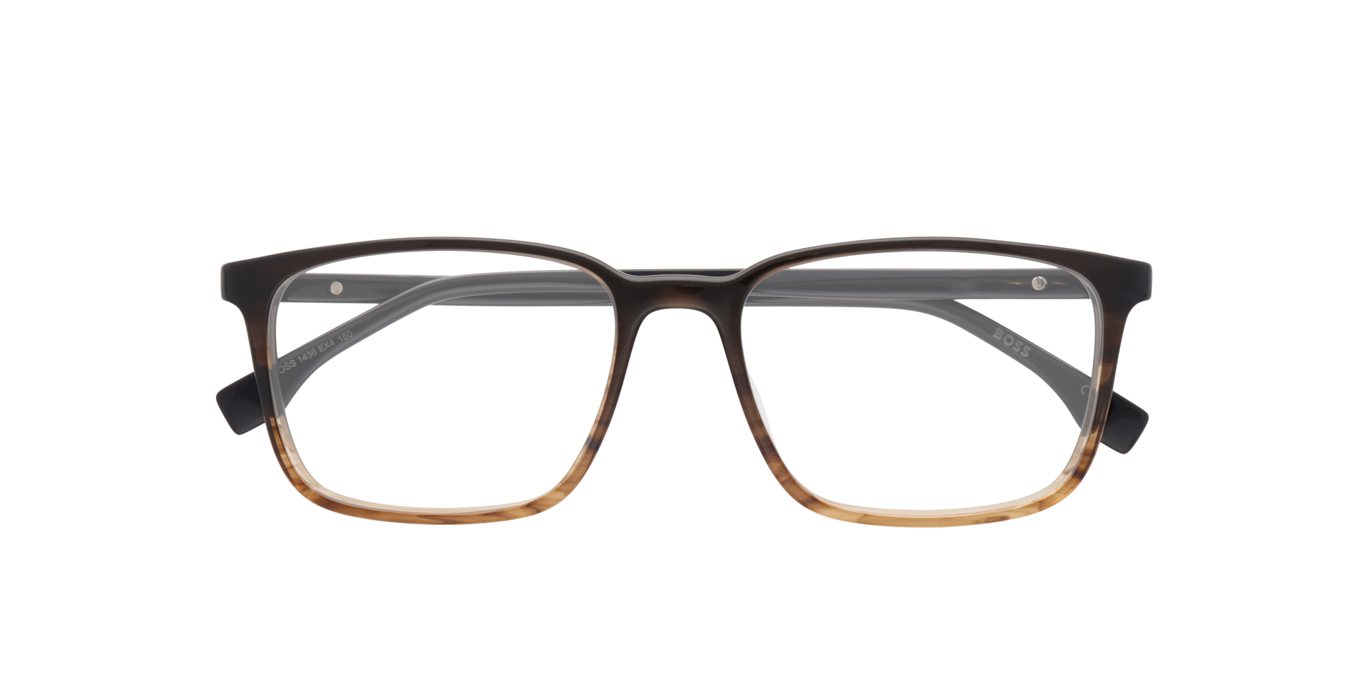 BOSS 1436 Brown Shiny AcetateEyeglass Frames for Glasses Direct, Closed View
