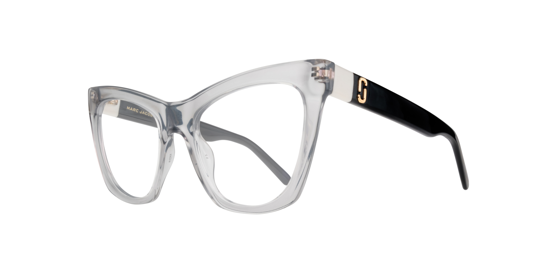 MARC 649 Grey Black PlasticEyeglass Frames for Glasses Direct, Angle View