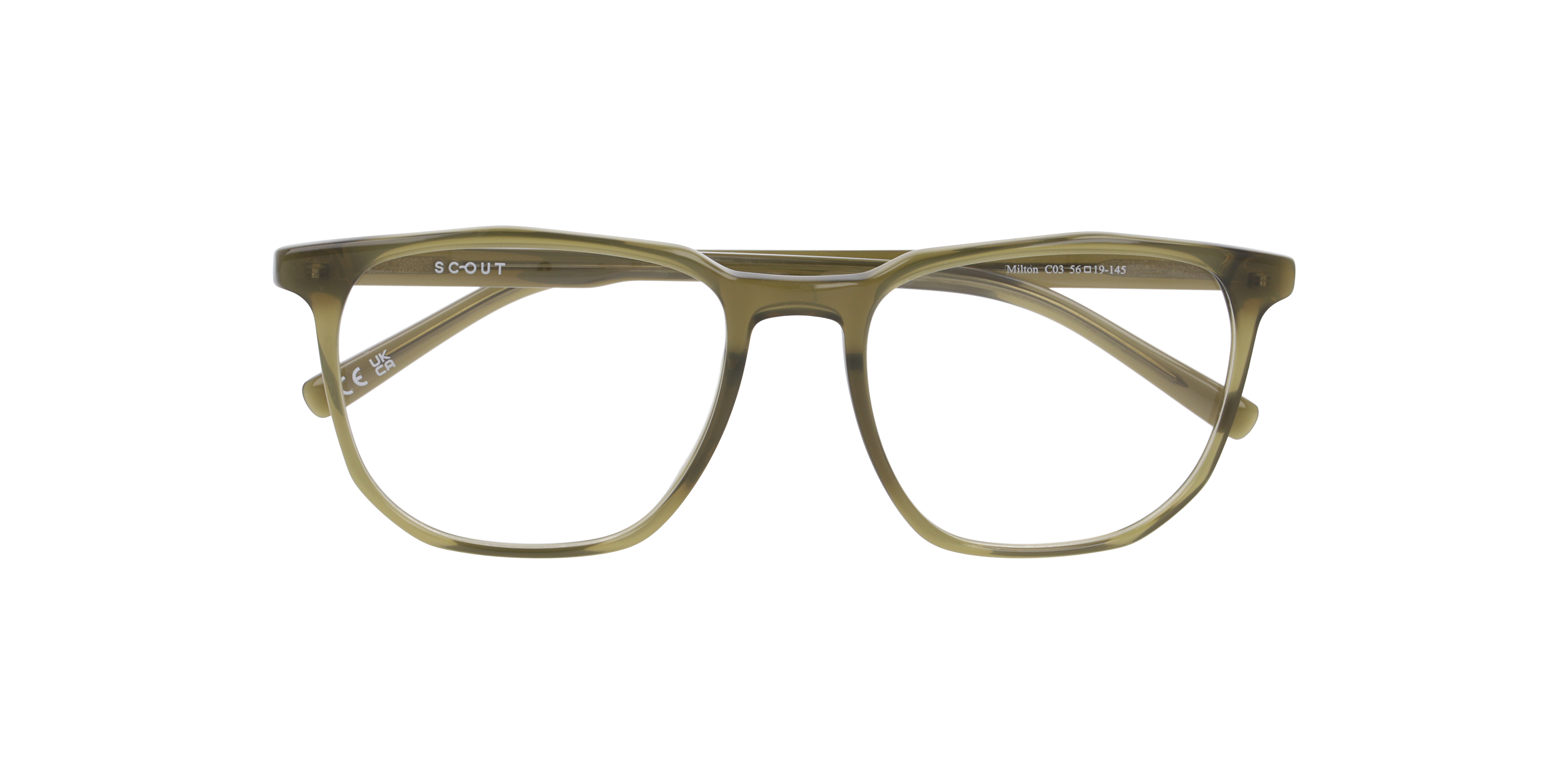 Milton Crystal Khaki AcetateEyeglass Frames for Glasses Direct, Closed View